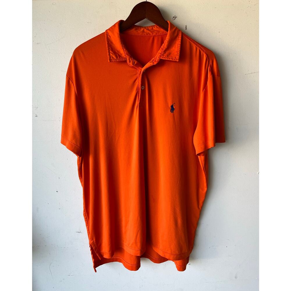 Mens Polo Ralph Lauren Performance Polo Gold Shirt Size XL Orange S/Sleeve